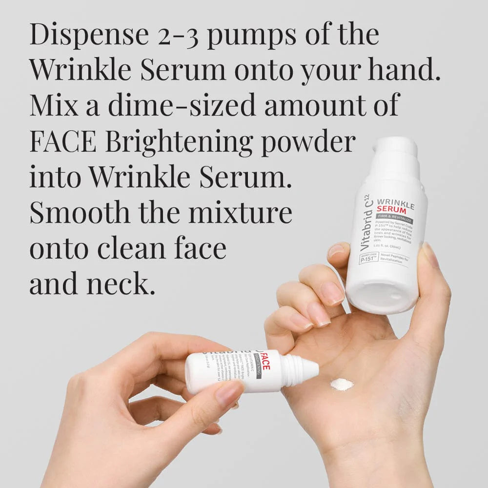 Vitabrid US Skin Care Serum 1.01 fl. oz. (30mL) Powder 0.04 oz. (1.2g) Wrinkle Serum Professional